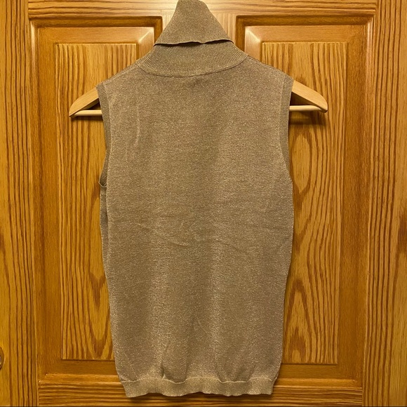 Vertical Design Gold Sparkle Silk blend Sleeveless Top - Picture 3 of 4